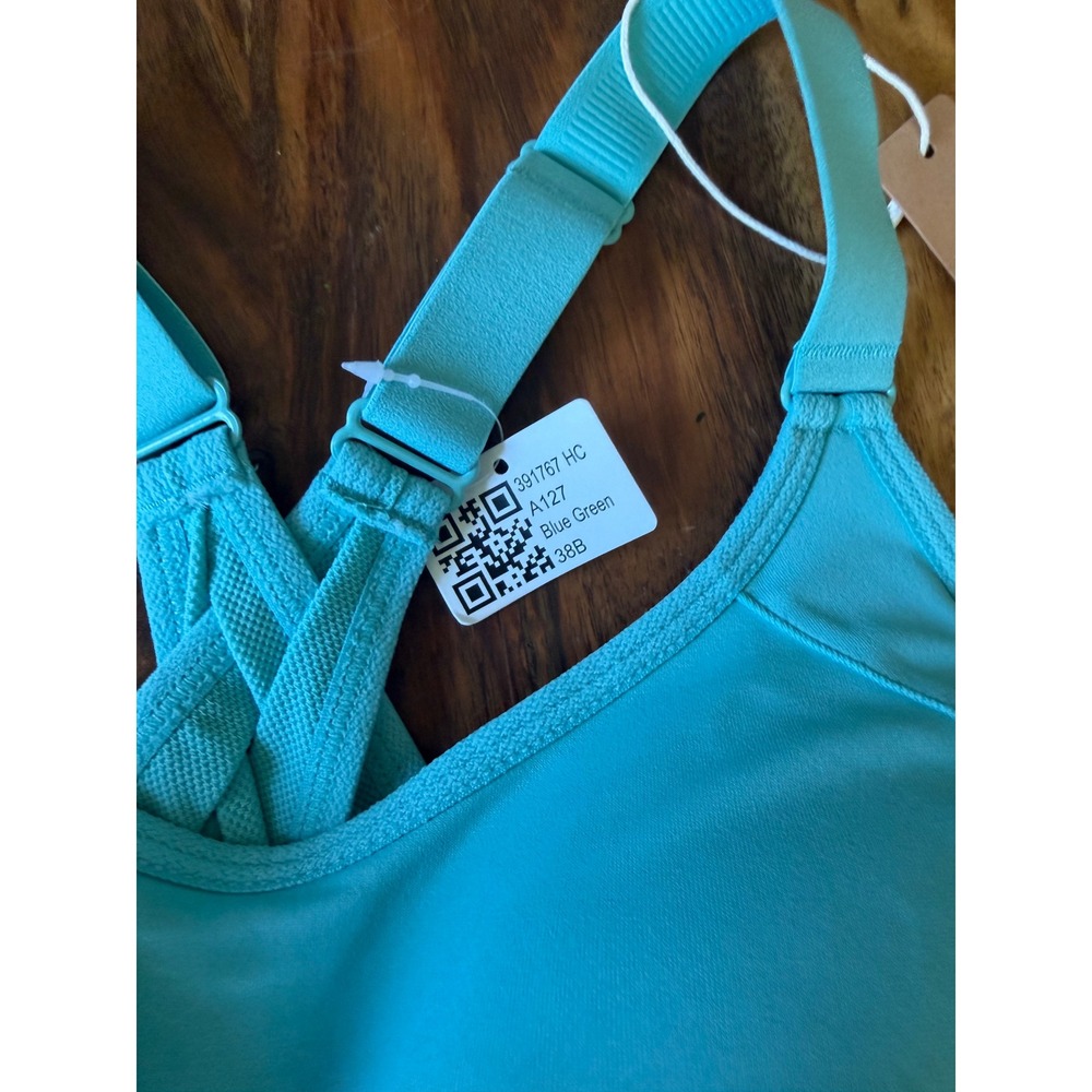 Wingslove Blue Green High Impact Sports Bra 38B Racerback 391767 HC NEW - Picture 2 of 11